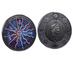 Monedă comemorativă cu regina Elisabeta a II-a britanică. Semne zodiacale și arborele vieții de 4 cm Monedă metalică placată cu argint Moneda de colecție britanică 2020 2