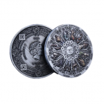 Monedă comemorativă cu regina Elisabeta a II-a britanică. Semne zodiacale și arborele vieții de 4 cm Monedă metalică placată cu argint Moneda de colecție britanică 2020 3