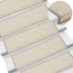 vidaXL Covorașe autoadezive pentru scări, 15 buc. bej, 65x21x4cm sisal