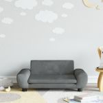vidaXL Canapea pentru copii, gri închis, 70x45x33 cm, catifea