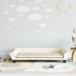 vidaXL Canapea pentru copii, crem, 100x50x26 cm, catifea
