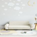vidaXL Canapea pentru copii, crem, 100x54x33 cm, catifea