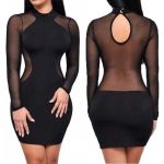 Rochie mini translucida sexy negru L