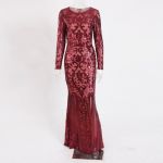 Rochie de seară lungă A1 burgundy L