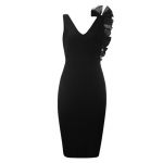 Rochie formală cu volan negru S