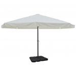 Umbrelă din aluminiu cu bază portabilă, alb