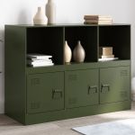 vidaXL Bufeta verde măslină 99x39x73 cm oțel