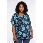 Bluza cu decolteu in V si imprimeu floral