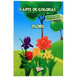 Carte de colorat cu abtibilduri - Flori |