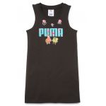 Rochie-tricou fara maneci cu imprimeu logo si desene animate