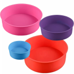 Set 4 tavi copt, Quasar & Co, reutilizabile, antiaderente, d 22 cm, d 20,5 cm, d 15,5 cm, d 9,5 cm, h 5,5 cm, silicon, multicolor