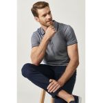 Tricou polo slim fit cu fenta cu nasturi