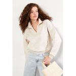 Bluza sport texturata cu fenta cu fermoar