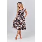 Rochie cu imprimeu floral si curea asortata