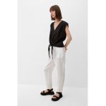 Bluza de in cu decolteu in V si nod frontal
