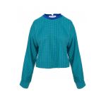 Bluza din amestec de bumbac cu model houndstooth