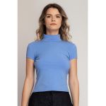 Bluza din amestec de bumbac cu maneci scurte