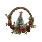 Decoratiune Craciun - coronita cu conuri de brad - Wreath Twig | Kaemingk
