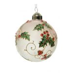 Glob de Craciun - Bauble Glass Holly Diamonds | Kaemingk