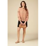 Bluza de bumbac cu garnituri de dantela crosetata