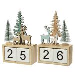 Calendar - Advent Calendar Plywood Glitter With Scenery - mai multe modele | Kaemingk