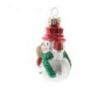 Decoratiune pentru brad - Figure Glass - Snowman - Om De Zapada Cu Palarie Rosie | Kaemingk