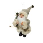 Figurina - Santa Polyester Green Branch - White | Kaemingk