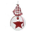 Glob decorativ - Bauble Glass - Felt Red Star - Stea Din Fetru | Kaemingk