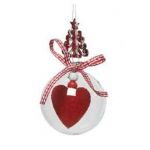 Glob decorativ - Bauble Glass - Red Heart - Inima Din Fetru | Kaemingk