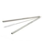 Set 2 paie reutilizabile din metal + perie pentru curatare - Silver | Ecoffee Cup