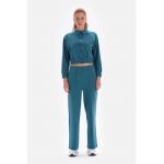 Bluza din amestec de modal cu guler ascutit