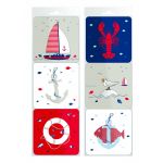 Set 6 suporturi de pahar - 6 Bord De Mer Assortis | Kiub