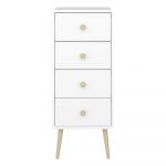 Comodă de copii albă înaltă 41x102 cm Gaia - Tvilum