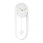 Ceas de perete cu pendul Karlsson Charm, alb