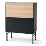 Dulap vinotecă cu aspect de stejar/negru 91x111 cm Edge - Hammel Furniture