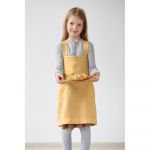 Șorț din in pentru copii Linen Tales Pinafore, 72 x 45 cm, galben