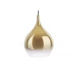 Lustră cu abajur din sticlă Leitmotiv Drup Large, ø 26 cm, auriu
