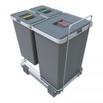 Coș de gunoi din plastic pentru deșeuri sortate/încorporat 24 + 8 + 8 l Ecofil - Elletipi