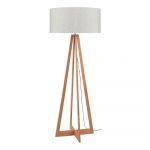 Lampadar din lemn de bambus Good&Mojo Everest, abajur bej deschis