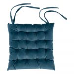 Pernă scaun din catifea Tiseco Home Studio, 37 x 37 cm, albastru