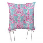 Pernă din microfibră pentru scaun Mike & Co. NEW YORK Butterflies Pattern, 36 x 36 cm, albastru-roz