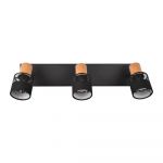 Aplică de perete neagră/în culoare naturală Nandini – Trio