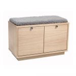 Bancă cu spațiu de depozitare și șezut gri Rowico Confetti, lățime 70 cm, natural