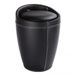Coș de rufe taburet Wenko Linen Look, 20 l, negru