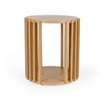 Măsuță auxiliară din lemn de stejar Woodman Drum, ø 53 cm