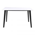 Masă dining cu structură neagră Bonami Essentials Vojens, 120 x 70 cm, alb