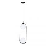 Lustră neagră cu abajur din sticlă 18.5x15 cm Cordel – Candellux Lighting
