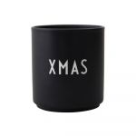 Cană din porțelan Design Letters Favourite XMas, negru