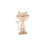 Decorațiune din lemn în formă de pisică Dakls Cats, înălțime 18 cm