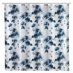 Perdea de duș cu suprafață anti-mucegai Wenko Rose Bleu, 200 x 180 cm